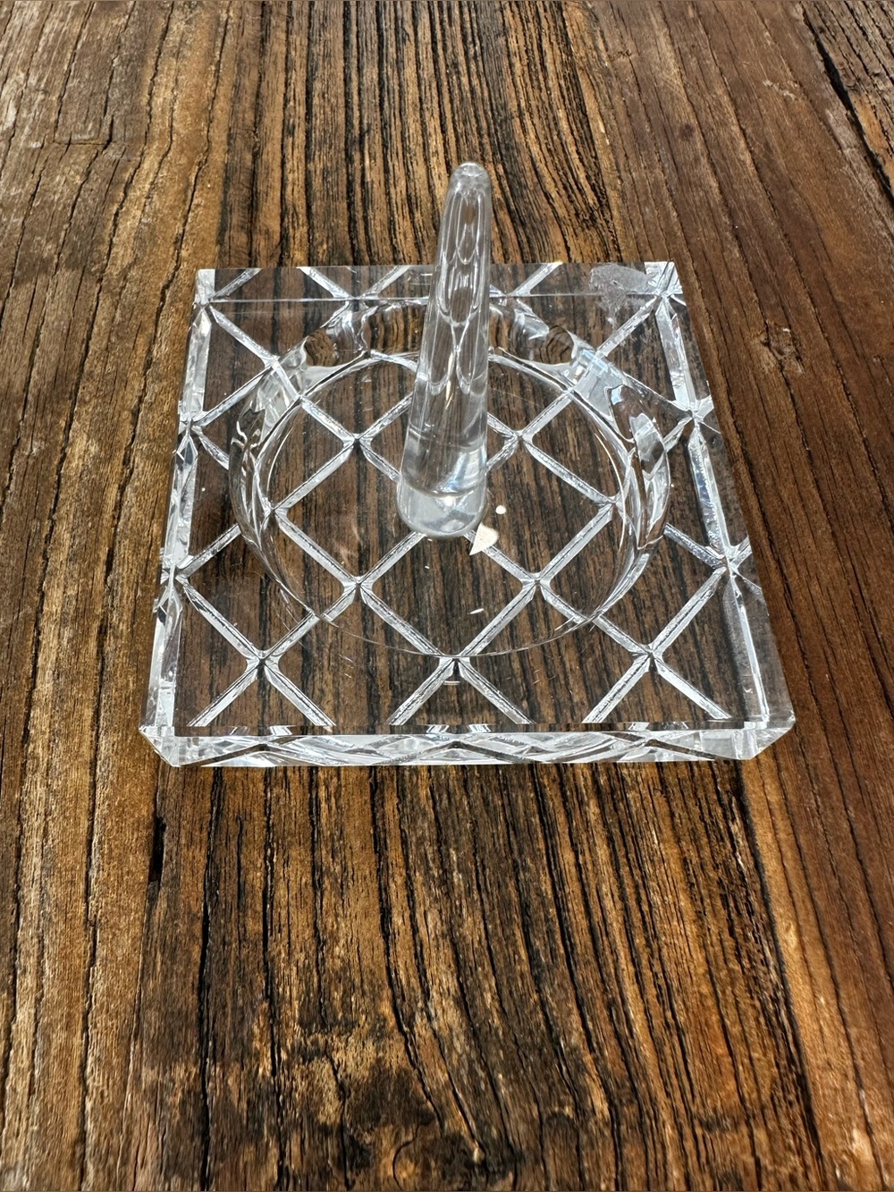 Chrystal Ring Holder with Geometric Base